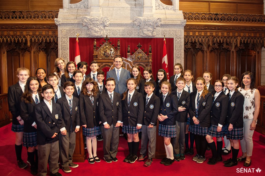 Senator Housakos hosts our students at the Senate