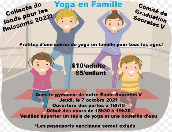 Collecte de fonds pour les finissants de Socrates V 2022 – Yoga en famille