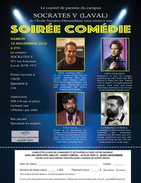 Soirée Comédie Socrates V