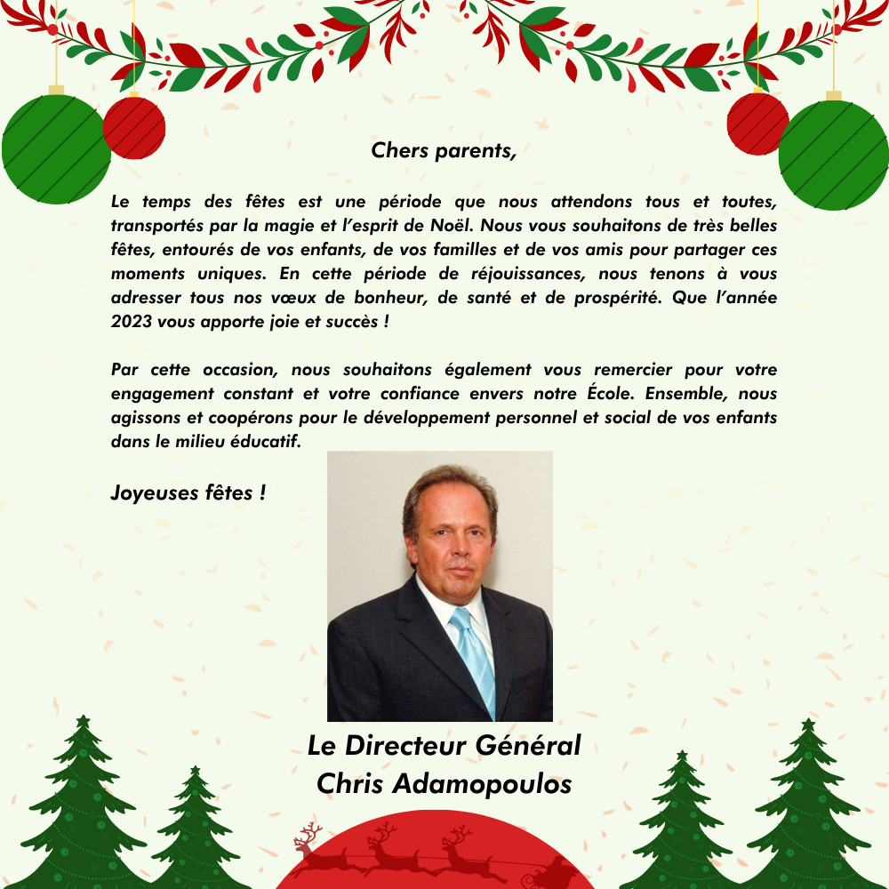 End of year message from the Director General of the Socrates-Demosthenes School